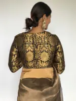 Black Banarasi Brocade Silk Blouse - Image 2
