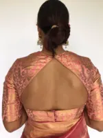 Guava Pink Banarasi Brocade Silk Blouse - Image 2