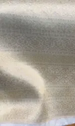 Ivory Tissue Silk Saree with  Resham Zari Weaves highlighted with Jacquard Zari Border - Image 7