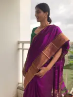 Purple Mangalagiri Silk Saree - Image 2