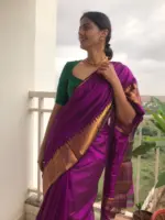 Purple Mangalagiri Silk Saree
