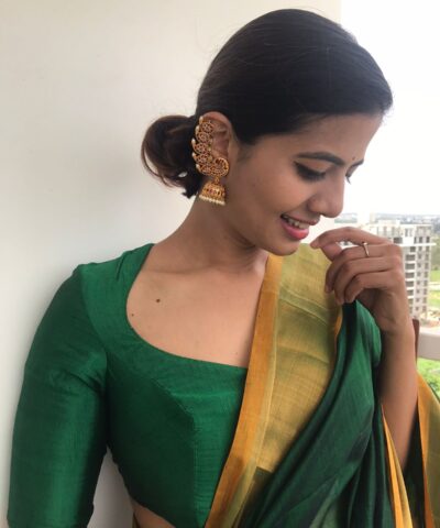 Premium Gold Alike Multicolor Kemp Pakshi Jhumkhas