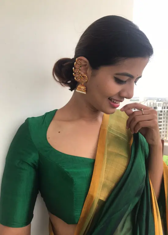 Premium Gold Alike Multicolor Kemp Pakshi Jhumkhas
