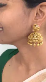Antique Gold Exclusive Premium Jhumkhas - Image 3