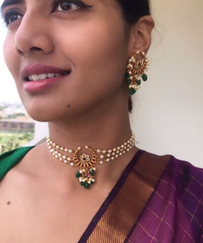 Pearl Choker highlighted with Kemp Stones