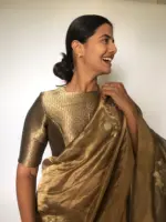 Metallic Gold Tissue Silk Blouse