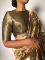 Metallic Gold Tissue Silk Blouse - Image 2