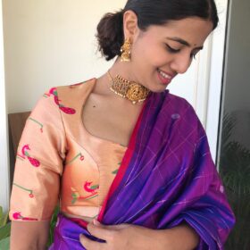 Gold Banarasi Paithani Silk Blouse