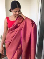 Magenta Banarasi Silk Saree with Antique Gold Zari Weaves