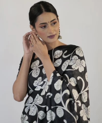 Kalamkari Printed pure silk saree