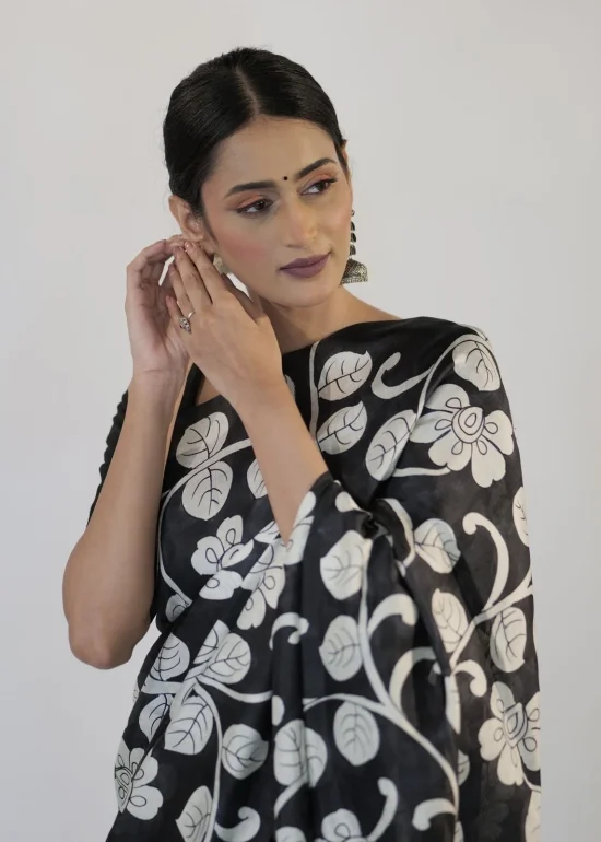 Kalamkari Printed pure silk saree