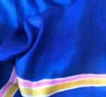 Royal Blue Handpainted Pure Silk Saree - Image 6