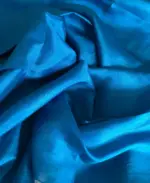 Ombre Blue Handpainted Pure Silk Saree - Image 6
