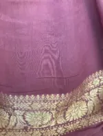 Mauve Banarasi Georgette Silk Saree highlighted with Meenakari Work - Image 6