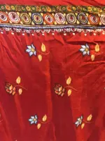 Yellow Printed Crepe Silk Saree - Image 6