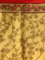 Yellow Printed Crepe Silk Saree - Image 5