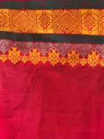 Offwhite Crepe Silk Saree with Meenakari Designer Pallu - Image 6