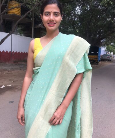 Mint Banarasi Silk Saree in Georgette