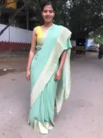Mint Banarasi Silk Saree in Georgette - Image 6