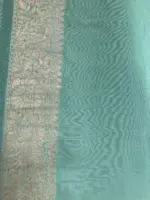 Mint Banarasi Silk Saree in Georgette - Image 7