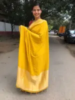 Yellow Banarasi Silk Saree in Georgette - Image 7