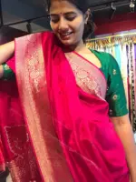Pink Dola Silk Saree with Antique Zari Weaves