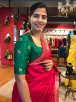 Bottle Green Handwoven Silk Blouse