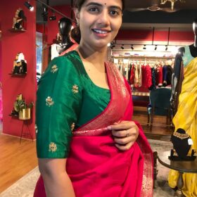 Bottle Green Handwoven Silk Blouse