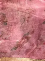 Blush Pink Printed Tissue Silk Saree highlighted with Gold Piping - Image 7