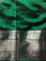 Royal Blue Mangalagiri Silk Saree with Kanchi Silk Border - Image 5