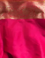 Rani Pink Banarasi Silk Saree adorned with Beautiful Patola and Paithani Weaves - Image 6