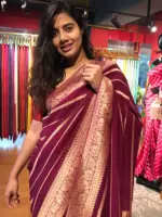 Maroon Banarasi Silk Saree in Georgette highlighted with Pichwai Weaves