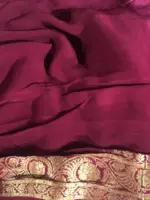 Maroon Banarasi Silk Saree in Georgette highlighted with Pichwai Weaves - Image 6