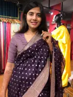 Purple Organza Silk Saree with Sequins Embroidered Border