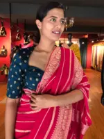 Ocean Blue Chinnon Silk Blouse