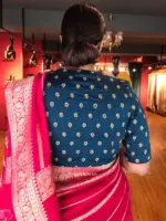 Ocean Blue Chinnon Silk Blouse - Image 2