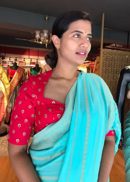 Red Chinnon Silk Blouse