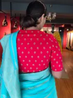 Red Chinnon Silk Blouse - Image 2