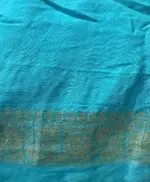 Mint Blue Banarasi Silk Saree in Georgette highlighted with Bandhani Weaves - Image 5