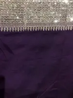 Purple Organza Silk Saree with Sequins Embroidered Border - Image 6