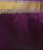 Purple Banarasi Silk Saree highlighted with Gold Weaves - Image 6