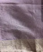 Lilac Muga Silk Saree with Beautiful Meenakari Weaves highlighted with Gold Zari - Image 7