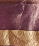 Purple Tissue Organza Silk Saree highlighted woven in Resham Gold Zari Weaves - Image 6
