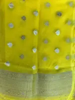 Midnight Blue Banarasi Silk Saree in Georgette highlighted with Woven Zari Buttas - Image 7