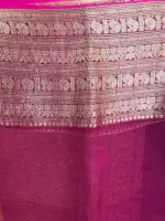 Wine Organza Silk Saree highlighted with Kanchi Zari Border - Image 8