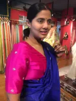 Rani Pink Hand Embroidered Raw Silk Blouse