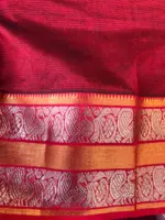 Ocean Blue Mangalagiri Silk Saree with Kanchi Silk Border - Image 7