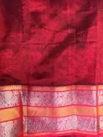 Bottle Green Mangalagiri Silk Saree with Kanchi Silk Border - Image 6