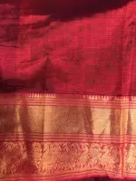 Violet Mangalagiri Silk Saree with Kanchi Silk Border - Image 6
