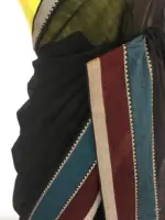 Black Mangalagiri Handwoven Cotton Saree highlighted with Contrast Border - Image 5